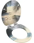 Toilettensitz Mit Soft-close-deckel Mdf Strand-design Vidaxl