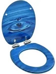 Vidaxl - Toilettensitz Soft-close-deckel Mdf Blau Wassertropfen-design