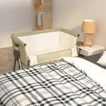Babybett Mit Matratze Taupe Leinenstoff - Vidaxl
