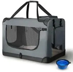 Juskys Hundetransportbox Lassie S (grau) Faltbar - 34 X 50 X 36 Cm - Hundetasche Mit