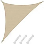 Amanka - Uv Sonnensegel 3,6x3,6x5,1 Hdpe Dreieck Rechtwinklig Sonnenschutz Garten