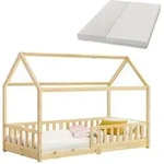 Kinderbett Marli 90 X 200 Cm Mit Matratze, Rausfallschutz, Lattenrost & Dach -