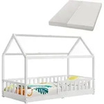 Kinderbett Marli 90 X 200 Cm Mit Matratze, Rausfallschutz, Lattenrost & Dach -