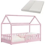 Kinderbett Marli 90 X 200 Cm Mit Matratze, Rausfallschutz, Lattenrost & Dach -
