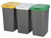 Setzen Sie 3 75 -Liter -Recyclingbehälter in Gesamtkunststoff 79 x 33 x 48 cm