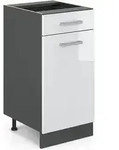 Vicco - K&uuml;chenschrank R-line, Wei&szlig; Hochglanz, 40 Cm Ohne Arbeitsplatte