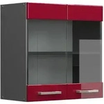 Vicco - K&uuml;chenglasschrank R-line, Bordeaux Hochglanz, 60 Cm