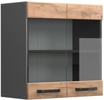 Vicco - K&uuml;chenglasschrank R-line, Goldkraft Eiche, 60 Cm