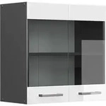 Vicco - K&uuml;chenglasschrank R-line, Wei&szlig; Hochglanz, 60 Cm