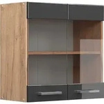 Vicco - K&uuml;chenglasschrank R-line, Anthrazit Hochglanz, 60 Cm