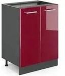 Vicco - K&uuml;chenunterschrank R-line, Bordeaux Hochglanz, 60 Cm Ohne Arbeitsplatte