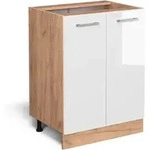 Vicco - K&uuml;chenunterschrank R-line, Wei&szlig; Hochglanz, 60 Cm Ohne Arbeitsplatte