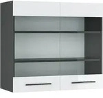 Vicco - K&uuml;chenglasschrank Fame-line, Wei&szlig; Hochglanz, 80 Cm