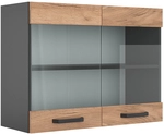 Vicco - K&uuml;chenglasschrank R-line, Goldkraft Eiche, 80 Cm