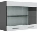 K&uuml;chenglasschrank R-line, Wei&szlig; Hochglanz, 80 Cm, Vicco