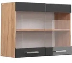 Vicco - K&uuml;chenglasschrank R-line, Anthrazit Hochglanz, 80 Cm