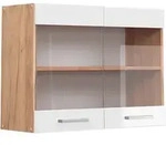 Vicco - K&uuml;chenglasschrank R-line, Wei&szlig; Hochglanz, 80 Cm