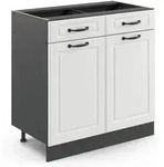 Vicco - K&uuml;chenunterschrank R-line, Wei&szlig; Landhaus, 80 Cm Ohne Arbeitsplatte