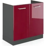 Vicco - Sp&uuml;lenunterschrank R-line, Bordeaux Hochglanz, 80 Cm Ohne Arbeitsplatte