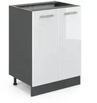 Vicco - K&uuml;chenunterschrank R-line, Wei&szlig; Hochglanz, 60 Cm Ohne Arbeitsplatte