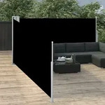 Ausziehbare Seitenmarkise Schwarz 100 X 1000 Cm - Vidaxl