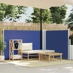 Ausziehbare Seitenmarkise Blau 120 X 1000 Cm Vidaxl