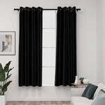 Verdunkelungsvorh&auml;nge Leinenoptik 2 Stk. Anthrazit 140x175 Cm Vidaxl