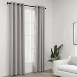 Verdunkelungsvorh&auml;nge &Ouml;sen Leinenoptik 2 Stk. Grau 140x245 Cm Vidaxl