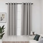 Verdunkelungsvorh&auml;nge &Ouml;sen Leinenoptik 2 Stk. Grau 140x175 Cm Vidaxl