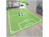 Kinder-Teppich, Spiel-Teppich Für Kinderzimmer Mit Fußball-Motiv, In Grün 140x200