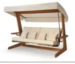Irokoholz Hollywoodschaukel Luna 2600 Beige 139x260x195 Cm - Westmann
