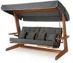 Irokoholz Hollywoodschaukel Luna 2600 Anthrazit 139x260x195 Cm - Westmann