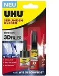 Uhu - Sekundenkleber 3d Filler, 3g + 9g F&uuml;llgranulat
