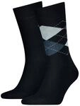 2 Paar TOMMY HILFIGER CHECK Socken Gr. 39 - 46 Herren Business Sneaker Socken