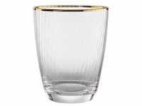 BUTLERS GOLDEN TWENTIES Glas mit Goldrand und Rillen 300ml Gläser