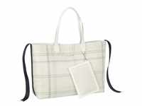 Tommy Hilfiger Handtasche Iconic Tommy Tote Check PF22 Shopper Nude Damen