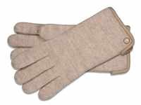 ROECKL Handschuhe Damen Wolle Leder-Paspel Natur