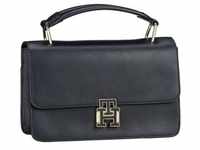 Tommy Hilfiger Handtasche Pushlock Leather Crossover FA23 Handtaschen Schwarz...