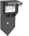 ledscom.de Garten Steckdosens&auml;ule POXO mit Erdspie&szlig; f&uuml;r au&szlig;en, IP65, 2-fach,
