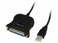 Logilink UA0054A, LogiLink USB-Kabel D-Sub 25-pin parallel St/Bu 1.80m bk (UA0054A)