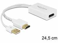 Delock 62496, DELOCK HDMI Adapter A -> Displayport St/Bu 4K weiß USB (62496)