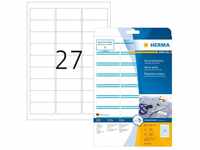 HERMA 4513, HERMA Textil/Namensetiketten A4 63,5x29,6mm weiß/blau 540St. (4513)