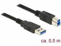 Delock 85065, DELOCK USB Kabel USB3.0 A -> B St/St 0.50m schwarz (85065)