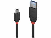 Lindy 36916, LINDY USB 3.1 Kabel Typ A/C 3A Black Line M/M 1m (36916)