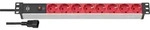 Brennenstuhl 1390007118 power extension 2 m 8 AC outlet(s) Indoor Black, Red