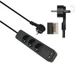 helos Steckdosenleiste ADVANCED, 3-fach, USB-Charger schwarz, 1,5m, mit Schalter