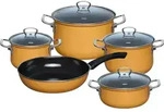 Riess Topfset 5-teilig Orange Emaille