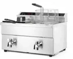 HENDI Induktionsfritteuse - mit Ablasshahn 2x8 l, Profi Line, 16L, 230V/7000W,...