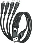 4smarts USB-C/A Multi-Ladekabel 4in2 1,2m, schwarz