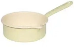 Riess Stielkasserolle mit gro&szlig;em Ausguss &Oslash;16cm 1L Pastell Gelb Emaille